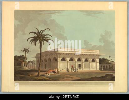 Le mausolée d'Amir Khusero à l'ancienne ville de Delhi du paysage oriental vingt quatre vues à Hindoostan. Recherche en cours Banque D'Images