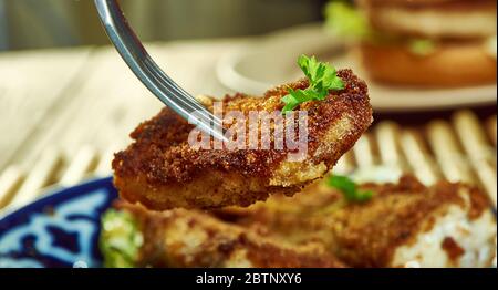 Filets de poisson Tex-Mex, filets de poisson blanc cuits dans un bain de salsa maison. Banque D'Images