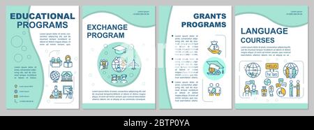 Modèle de brochure de formation universitaire Illustration de Vecteur