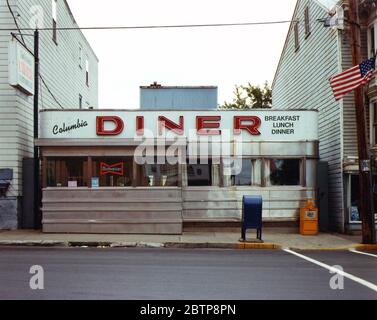 Train car Diner, petite ville USA Banque D'Images