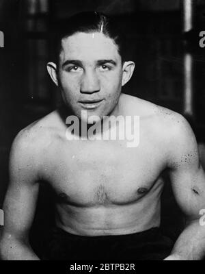 Boxeurs notables . Callahan . Titulaire américain de championnat junior de poids-lourd . Janvier 1930 Banque D'Images