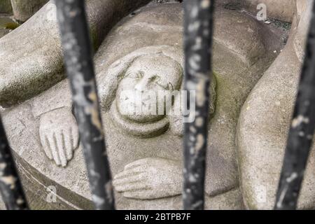 Brême, Allemagne. Le Roland de Brême, une statue de Roland (un chef militaire franque sous Charlemagne) érigée en 1404. La place du marché (Markt) Banque D'Images