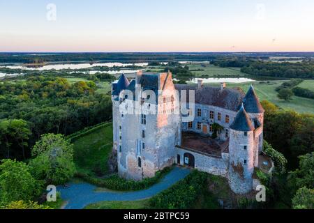 France, Indre, Berry, Parc naturel régional de la Brenne, Rosnay, hameau du Bouchet, Château du Bouchet (vue aérienne) // France, Indre(36), Berry, Parc nat Banque D'Images