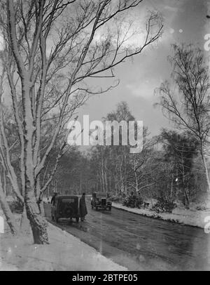 Conduite dans la neige . 1935 . Banque D'Images