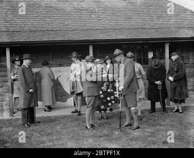 Siège des Scouts à Downe . La présentation d'une médaille 1936 Banque D'Images