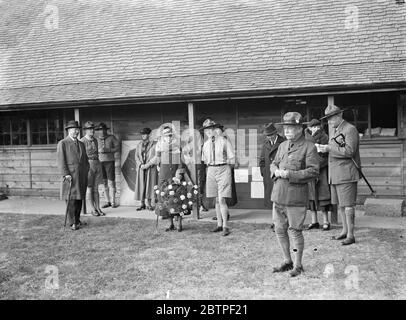 Siège des Scouts à Downe . Parler aux scouts . 1936 Banque D'Images
