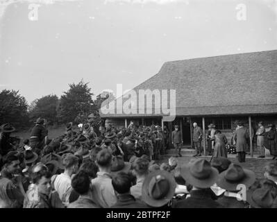Siège des Scouts à Downe . Parler aux scouts . 1936 Banque D'Images