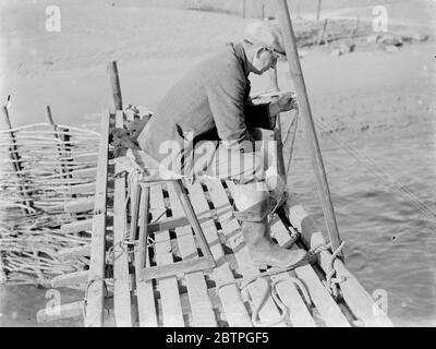 Pêche au saumon en Ecosse . 1935 Banque D'Images