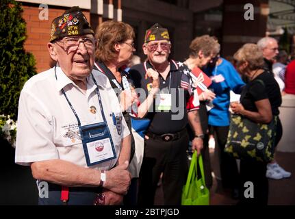 VFW Military Salute Parade et Patriotic Celebration dans le centre-ville de St. Louis, Missouri, États-Unis. Banque D'Images