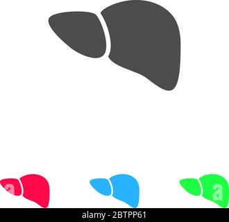 Icône foie plate. Pictogramme de couleur sur fond blanc. Symbole d'illustration vectorielle et icônes bonus Illustration de Vecteur