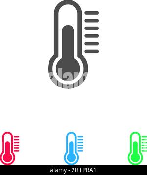 Thermomètre icône plate. Pictogramme de couleur sur fond blanc. Symbole d'illustration vectorielle et icônes bonus Illustration de Vecteur