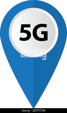 Vecteur d'icône de pointeur de carte Internet 5G Illustration de Vecteur