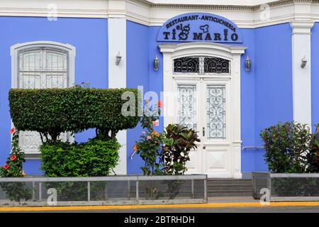 Restaurant, quartier de Barranco, Lima, Pérou Banque D'Images