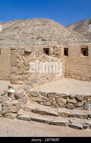 Les ruines Inca Tambo Colorado près de la ville de Pisco, Ica, Pérou, Amérique du Sud Banque D'Images