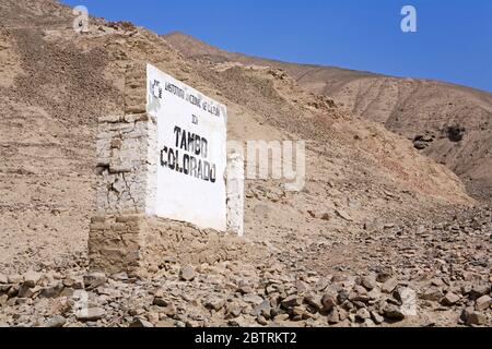 Les ruines Inca Tambo Colorado près de la ville de Pisco, Ica, Pérou, Amérique du Sud Banque D'Images