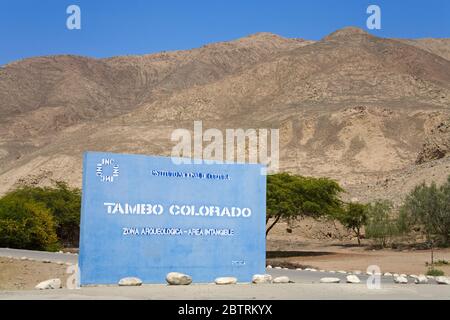 Les ruines Inca Tambo Colorado près de la ville de Pisco, Ica, Pérou, Amérique du Sud Banque D'Images