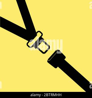 ceinture de sécurité vector sur jaune Illustration de Vecteur