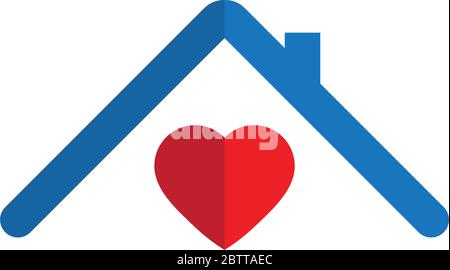 Icône maison avec coeur. Icône Home Love. Icône bonheur de famille Illustration de Vecteur