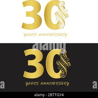 vecteur anniversaire 30 ans, style pour la fête, modèle de logo Illustration de Vecteur