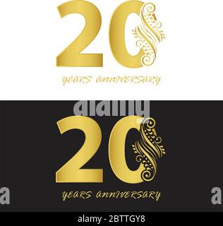 vecteur anniversaire 20 ans, style pour la fête, modèle de logo Illustration de Vecteur