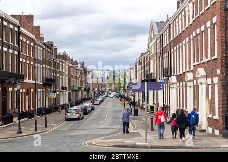 Rodney Street, Liverpool. Maisons en terrasse dans le quartier géorgien de la ville. Banque D'Images