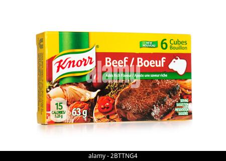 Cubes de Knorr, base de soupe, bœuf et poulet Banque D'Images