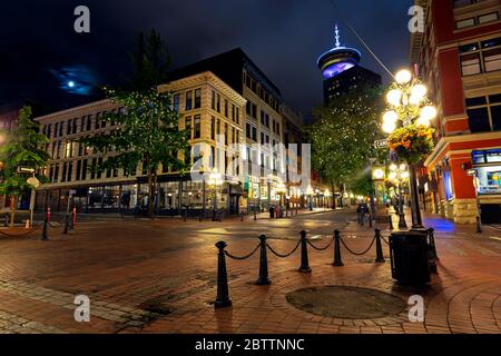 Dans l'horloge à vapeur de Gastown, le centre-ville de Vancouver, Colombie-Britannique, Canada. Banque D'Images