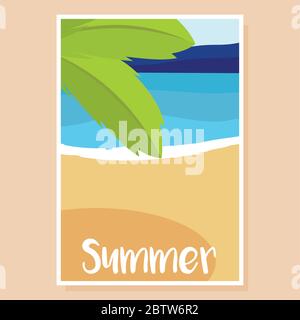 Affiche paysage d'été Illustration de Vecteur