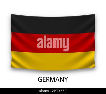 Drapeau suspendu de soie de l'Allemagne. Illustration vectorielle. Illustration de Vecteur