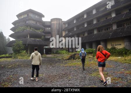 Hôtel abandonné sur l'île de San Miguel Banque D'Images