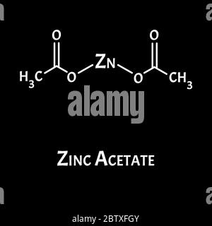 L'acétate de zinc est une formule chimique moléculaire. Infographies du zinc. Illustration vectorielle sur un arrière-plan isolé. Illustration de Vecteur