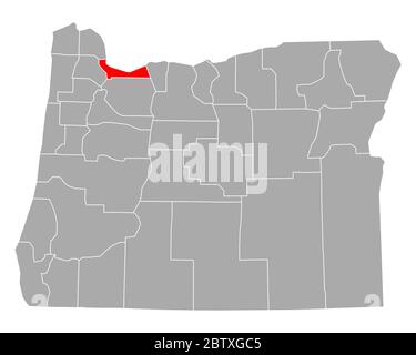 Carte de Multnomah en Oregon Banque D'Images