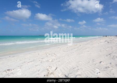 Playa Pilar une des plus belles plages de Cubas à Cayo Guillermo sur les Jardines del Rey, Cuba Banque D'Images