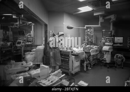 Italie, Pavie, hôpital de San Matteo, unité de soins intensifs Banque D'Images