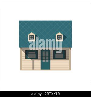 Petite maison. Dans le style de plat. Illustration de Vecteur