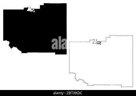 Comté de Benewah, Idaho (comté des États-Unis, États-Unis d'Amérique, États-Unis, États-Unis, États-Unis) carte illustration vectorielle, scribble croquis carte de Benewah Illustration de Vecteur