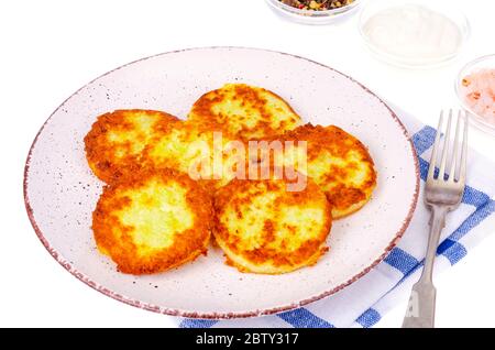 Crêpes de moelle végétale à la sauce blanche. Photo de studio Banque D'Images