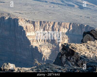 Jebel Shams, la plus haute montagne de la chaîne Hajar, Sultanat d'Oman, Moyen-Orient Banque D'Images