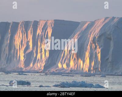 Glace de mer, icebergs tabulaires et glace à brises dans les régions Erebus et Terror, Weddell, Antarctique et polaires Banque D'Images