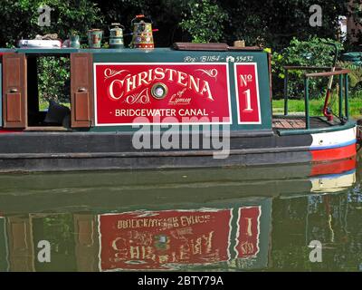 Christina, Bridgewater Canal narrowboat, Warrington, Cheshire Angleterre, Royaume-Uni, WA4 2SJ Banque D'Images