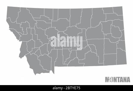 Carte du comté du Montana Illustration de Vecteur