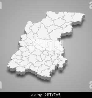 Carte 3d de Nijni Novgorod Oblast est une région de Russie Illustration de Vecteur