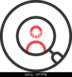 logo de recrutement rond à ligne fine isolé sur blanc Illustration de Vecteur