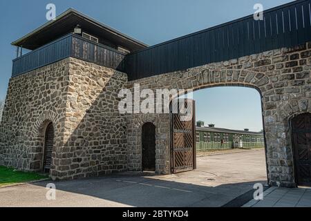 KZ Memorial mauthausen, Monument aux victimes dans le camp de concentration de la Nouvelle-Écosse, dans la 2ème Guerre mondiale Banque D'Images
