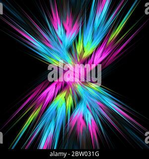 Art abstrait vivant et fluorescent des lignes en mouvement et en croisement Banque D'Images