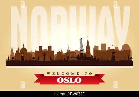 Illustration de la silhouette vectorielle de la ville d'Oslo en Norvège Illustration de Vecteur