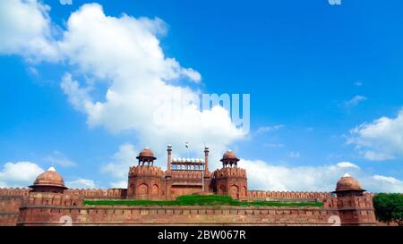 Fort rouge, Lal Qila Delhi - site classé au patrimoine mondial de l'UNESCO, Inde Banque D'Images