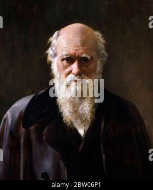Charles Darwin. Portrait du naturaliste anglais Charles Darwin (1809-1882), par John collier, 1883 Banque D'Images