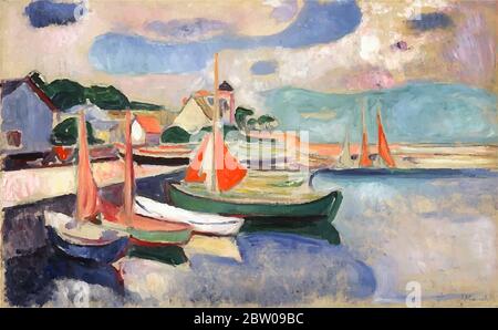 Numériquement modifié le port de Taarbek par Edvard Munch 1905. Le Musée Munch à Oslo, Norvège Banque D'Images
