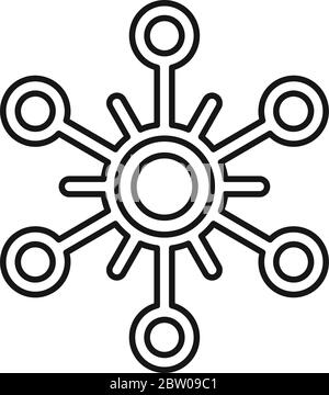 Icône flocon de neige du nouvel an. Outline New Year flocon vector icône pour la conception de Web isolé sur fond blanc Illustration de Vecteur